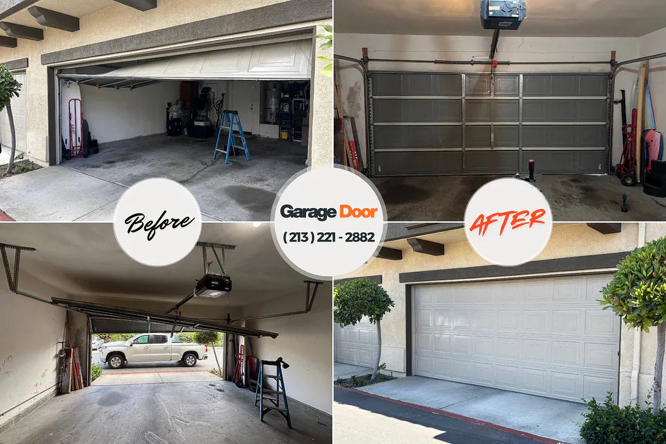 Before and after: garage door repair Marysville, KS